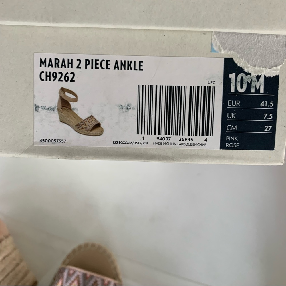 Rockport Womens Marah taupe Ankle Strap wedge espadrille sandals US 10 M - Picture 7 of 8